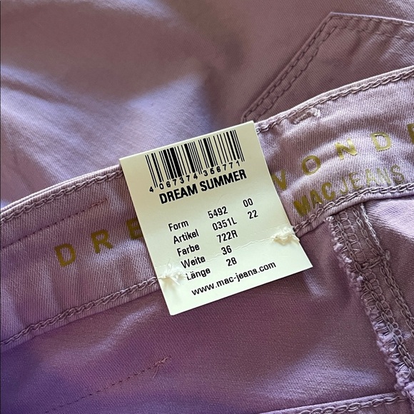 MAC Jeans Dream Summer Wonderlight Slim Leg Jeans- NWT - Lilac- 8US / 38German - Picture 5 of 16